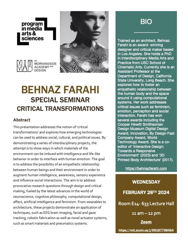 Behnaz Farahi Seminar — MIT Media Lab