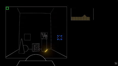 Animated visualization showing a laser pulse moving through a room-scale scene, illustrating how time-of-flight imaging captures light propagation over time.